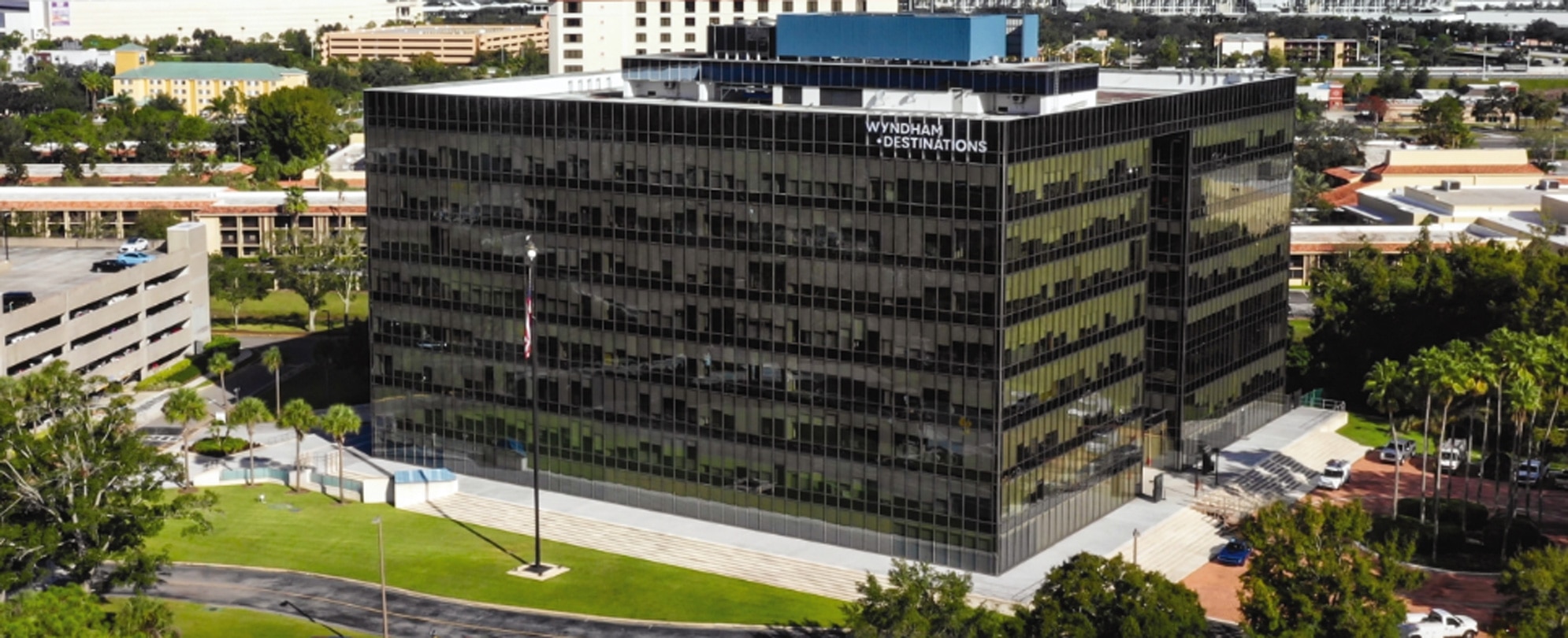 Aerial view of Wyndham Destinations corporate headquarters in Orlando, Florida